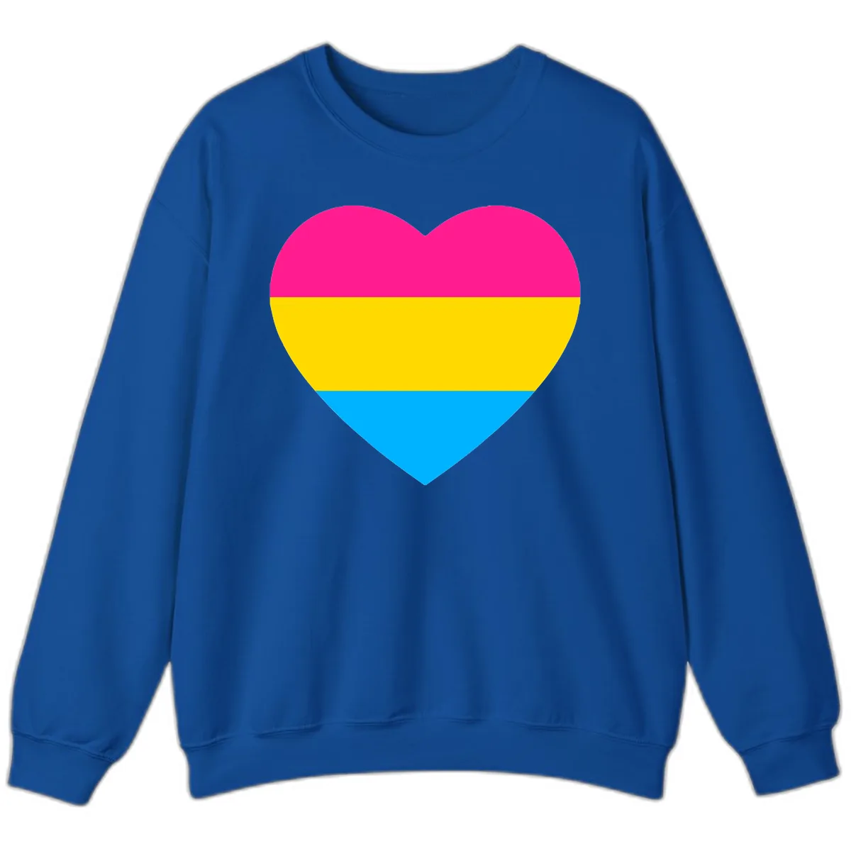 Pansexual Pride Heart Sweatshirt in Royal