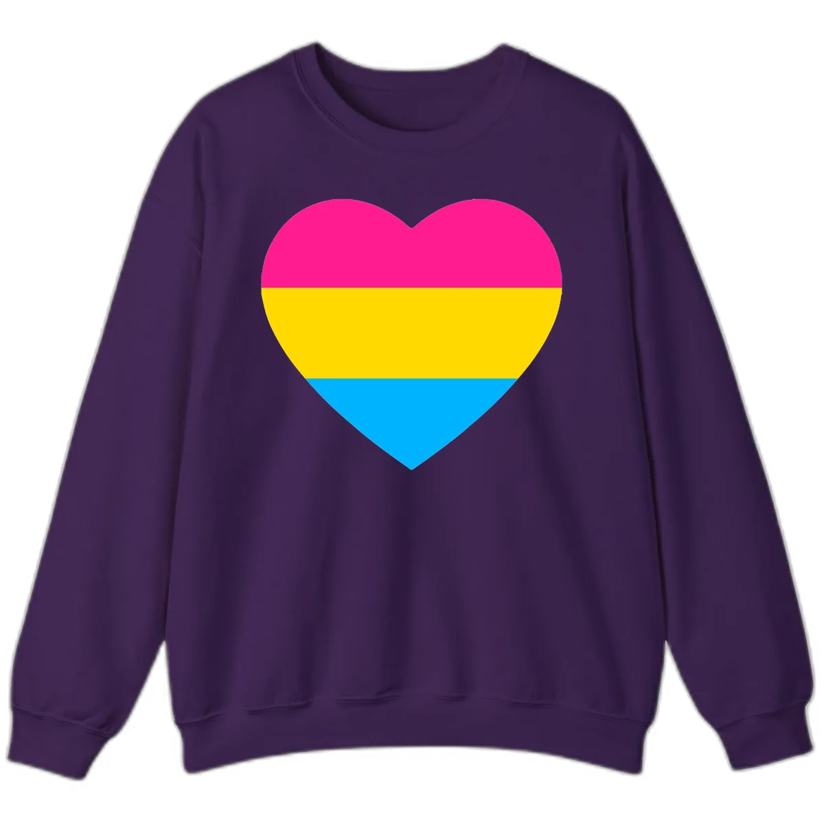Pansexual Pride Heart Sweatshirt in Purple