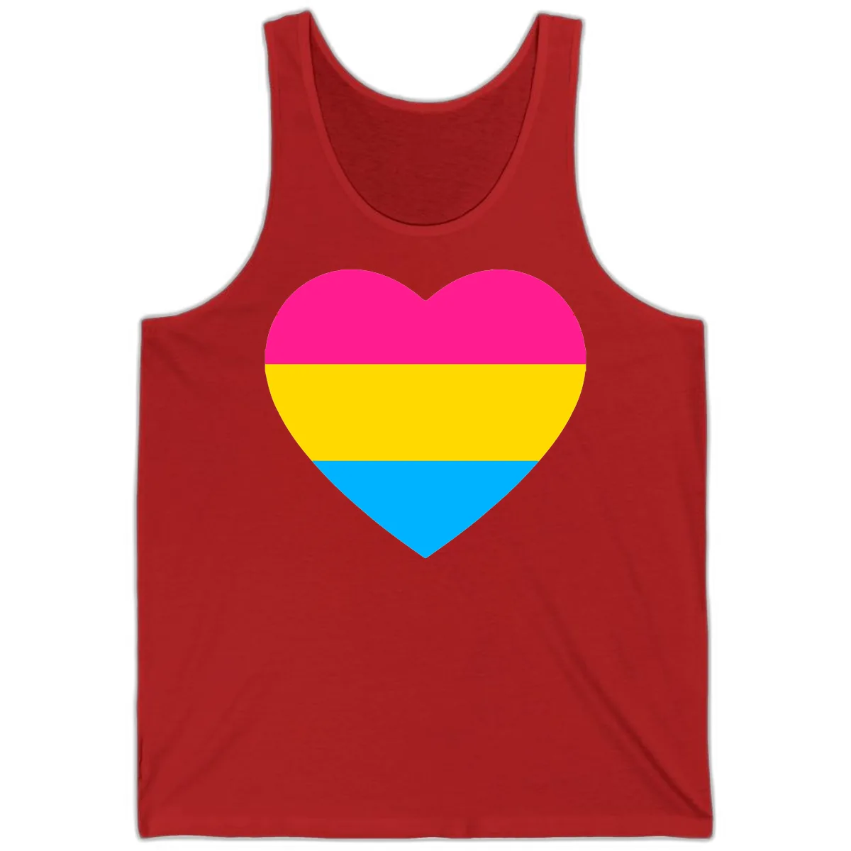 Pansexual Pride Heart Tank in Red