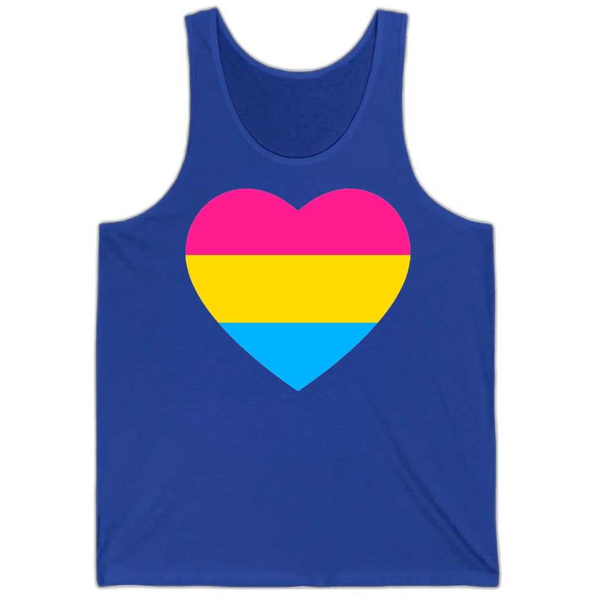 Pansexual Pride Heart Tank in True Royal