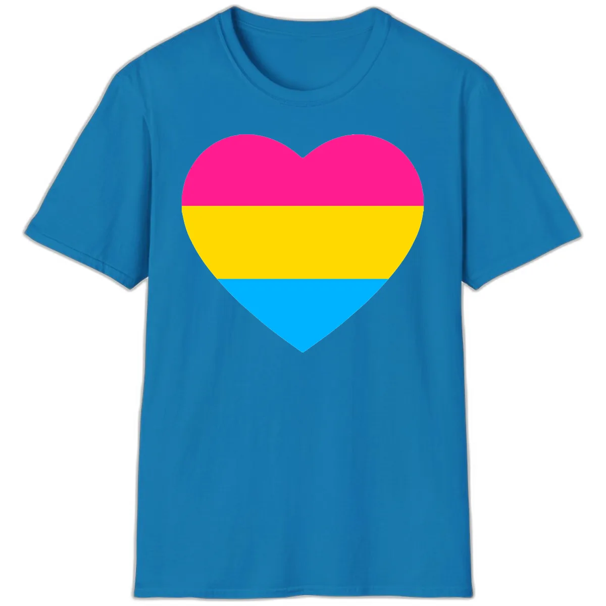 Pansexual Pride Heart T-Shirt in Sapphire