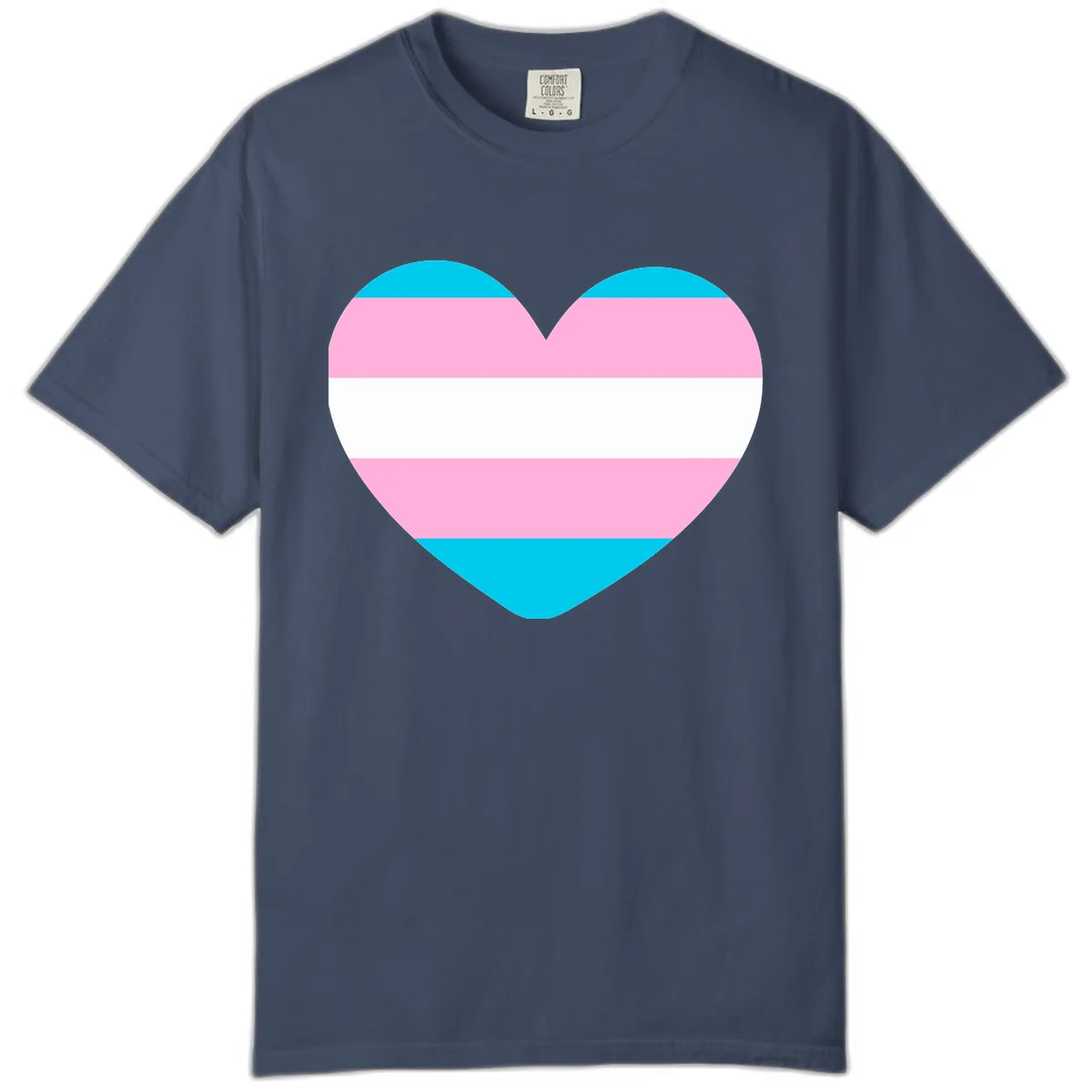 Transgender Pride Heart Comfort Color in Midnight