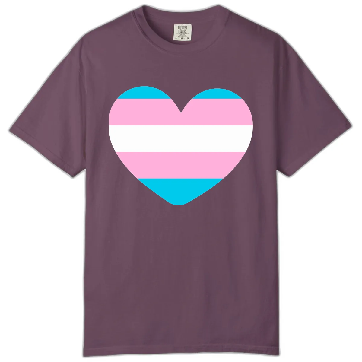 Transgender Pride Heart Comfort Color in Berry
