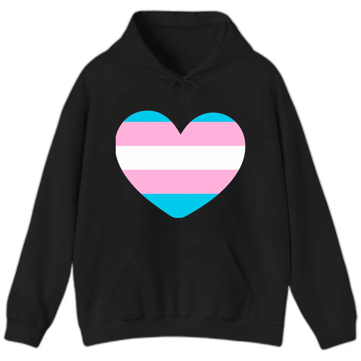 Transgender Pride Heart Hoodie in Black