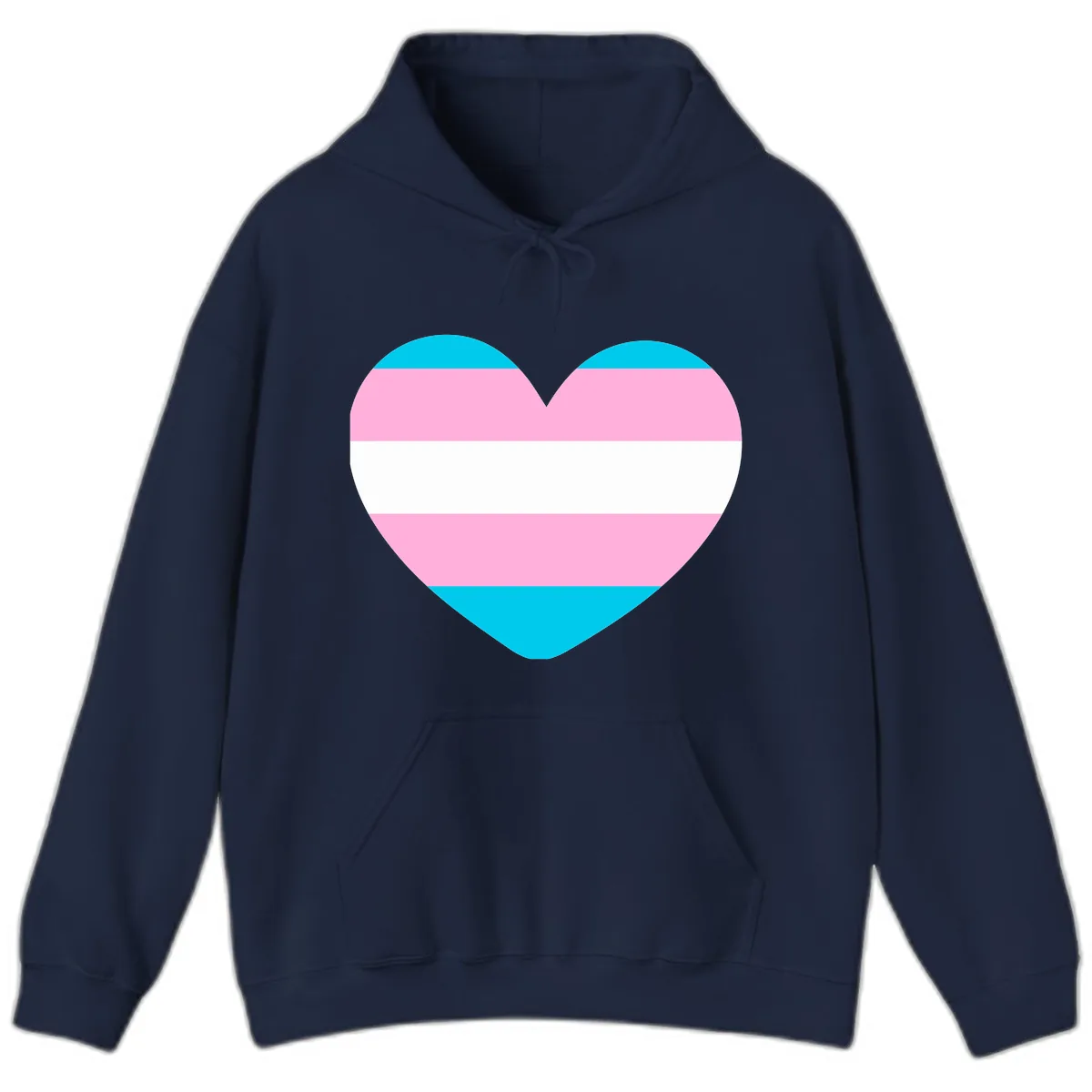 Transgender Pride Heart Hoodie in Navy