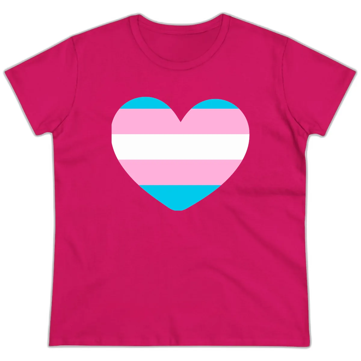 Transgender Pride Heart Ladies Tee in Heliconia