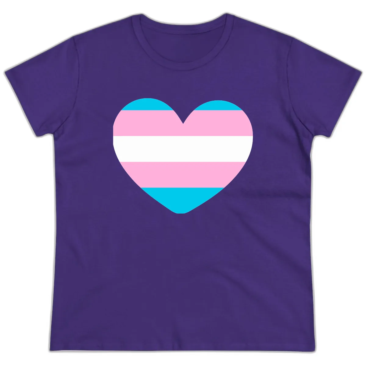 Transgender Pride Heart Ladies Tee in Purple