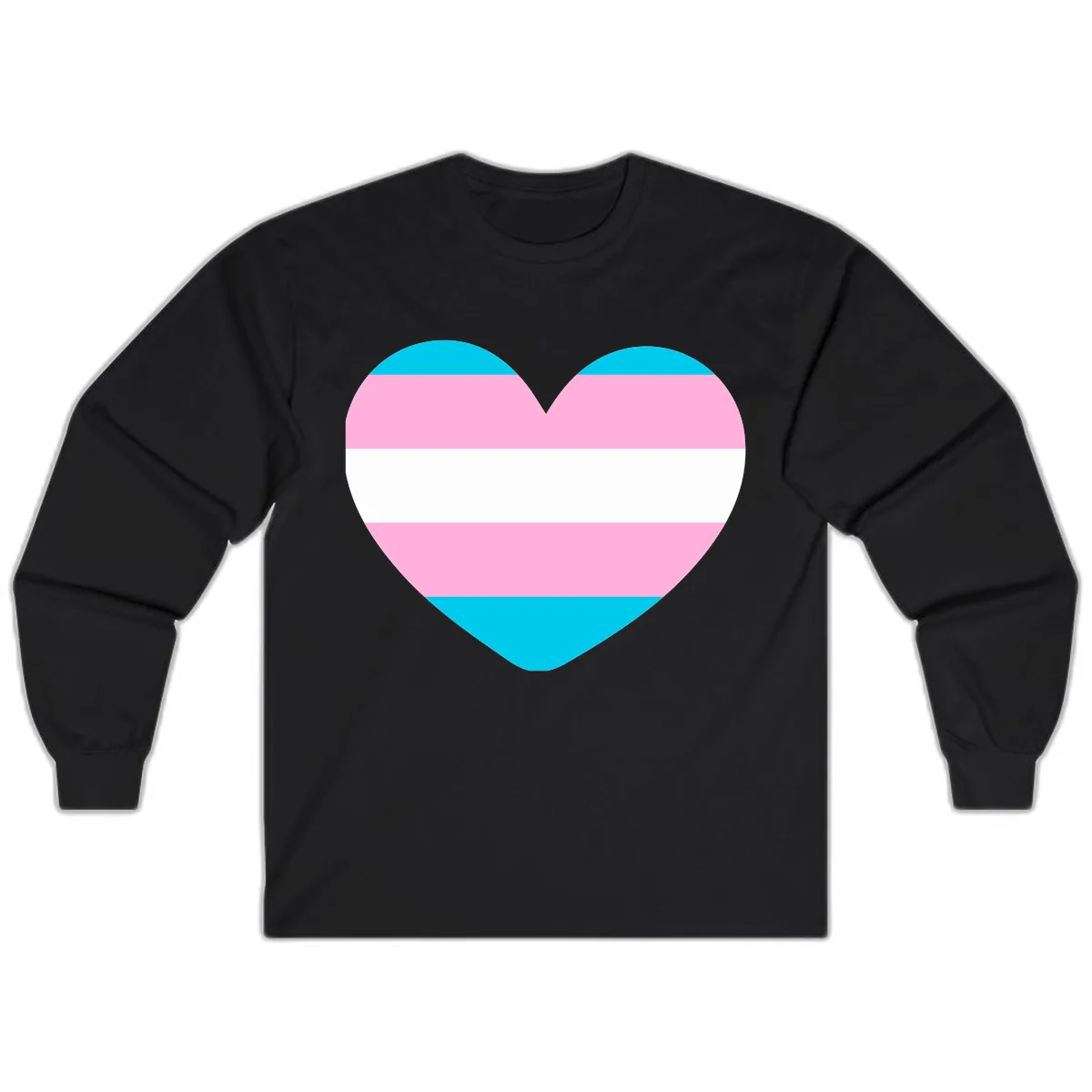 Transgender Pride Heart Long Sleeve in Black
