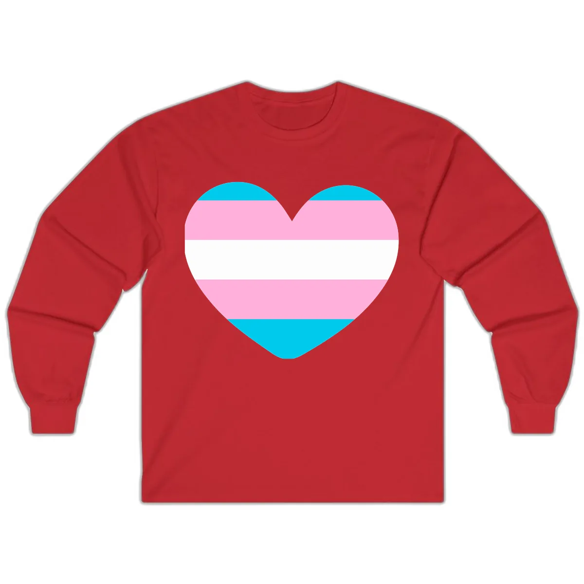 Transgender Pride Heart Long Sleeve in Red