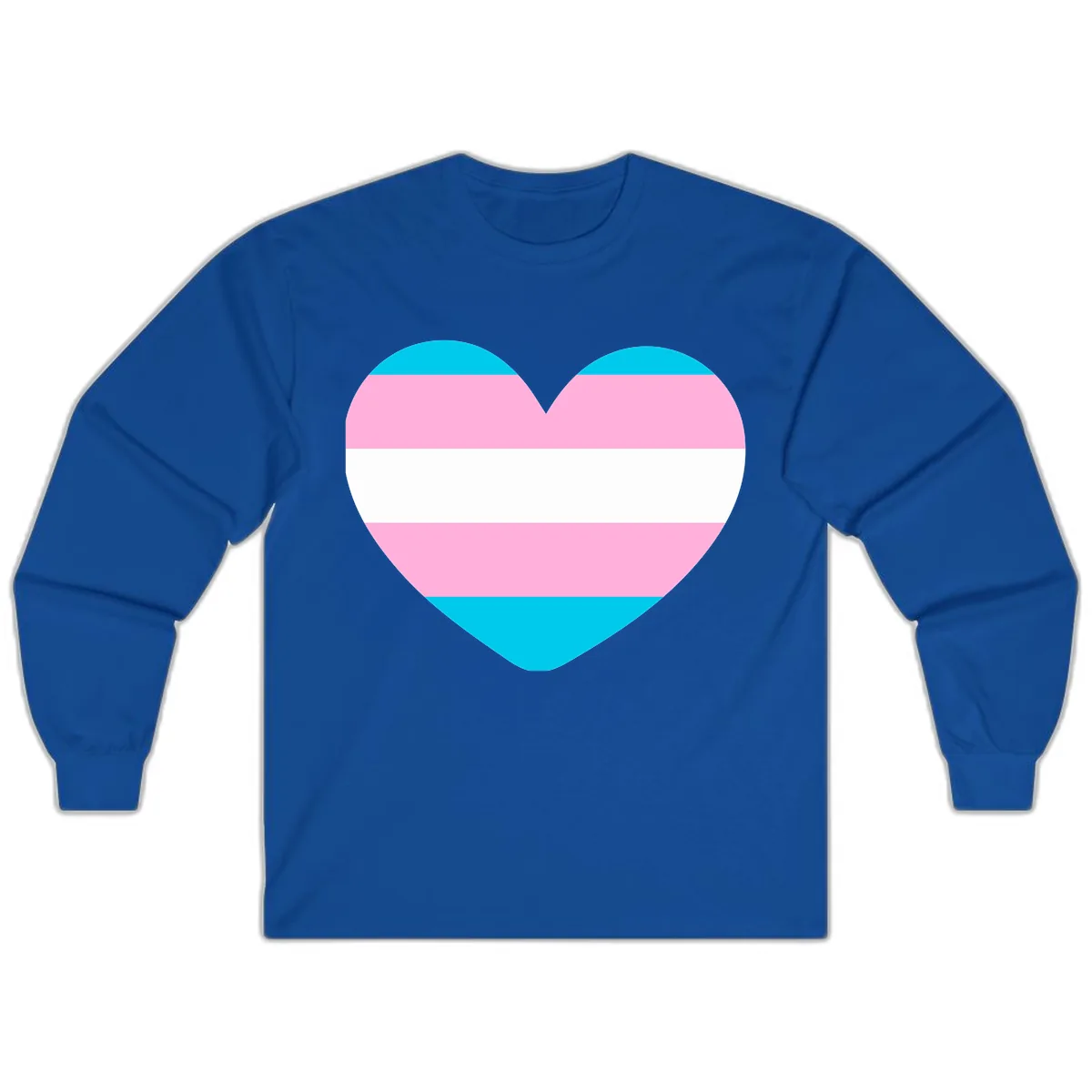 Transgender Pride Heart Long Sleeve in Royal