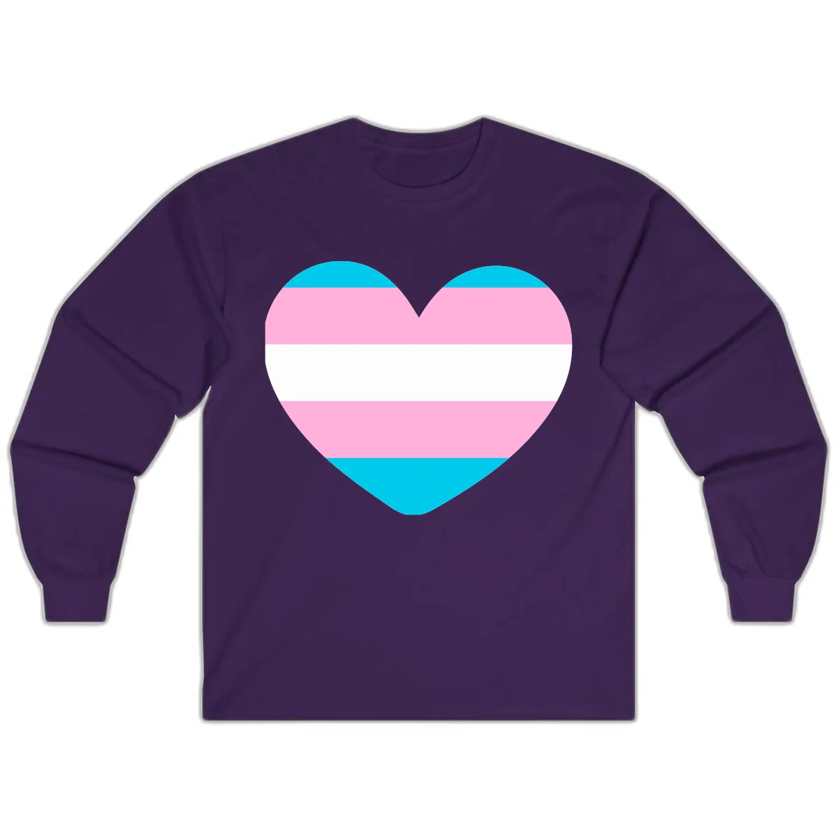 Transgender Pride Heart Long Sleeve in Purple