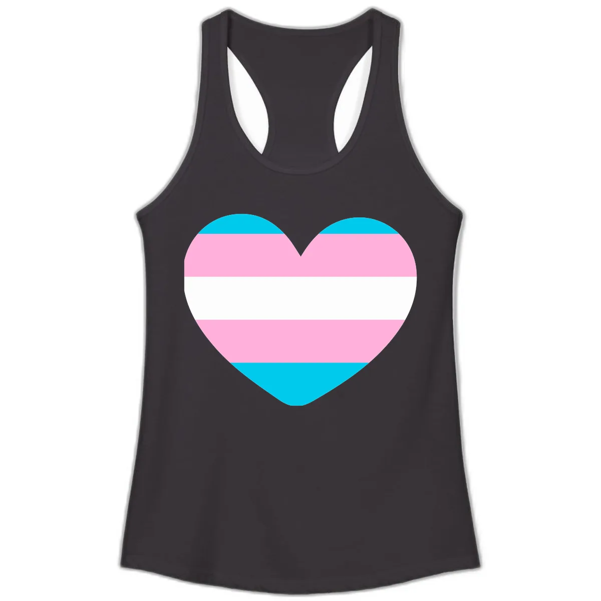Transgender Pride Heart Ladies Tank in Black