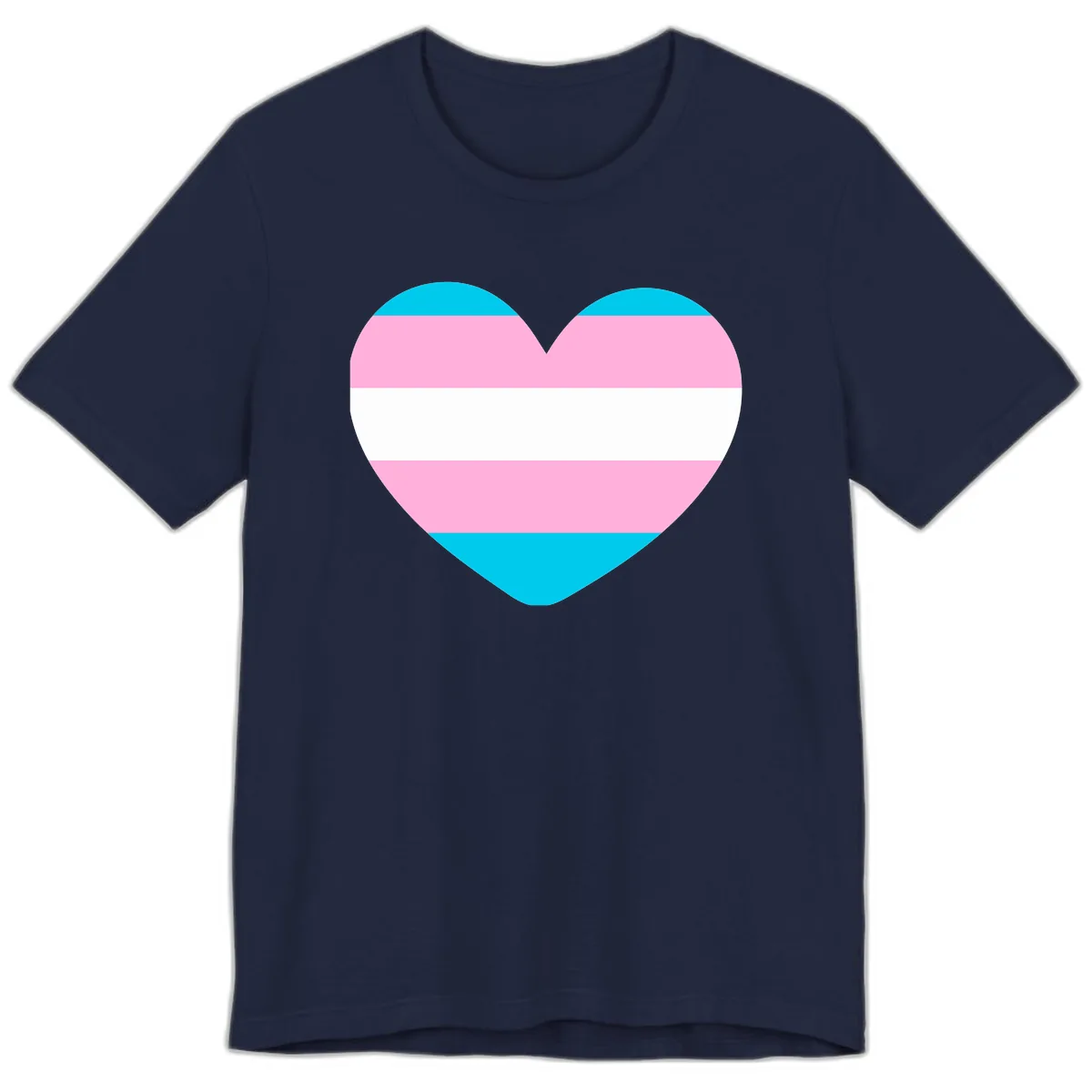 Transgender Pride Heart Premium T-Shirt in Navy