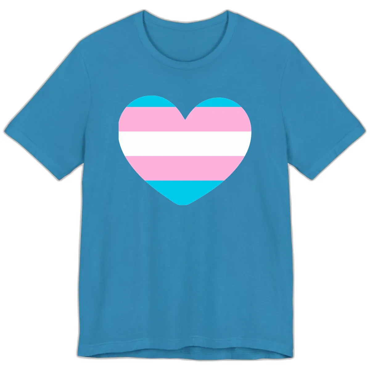 Transgender Pride Heart Premium T-Shirt in Aqua