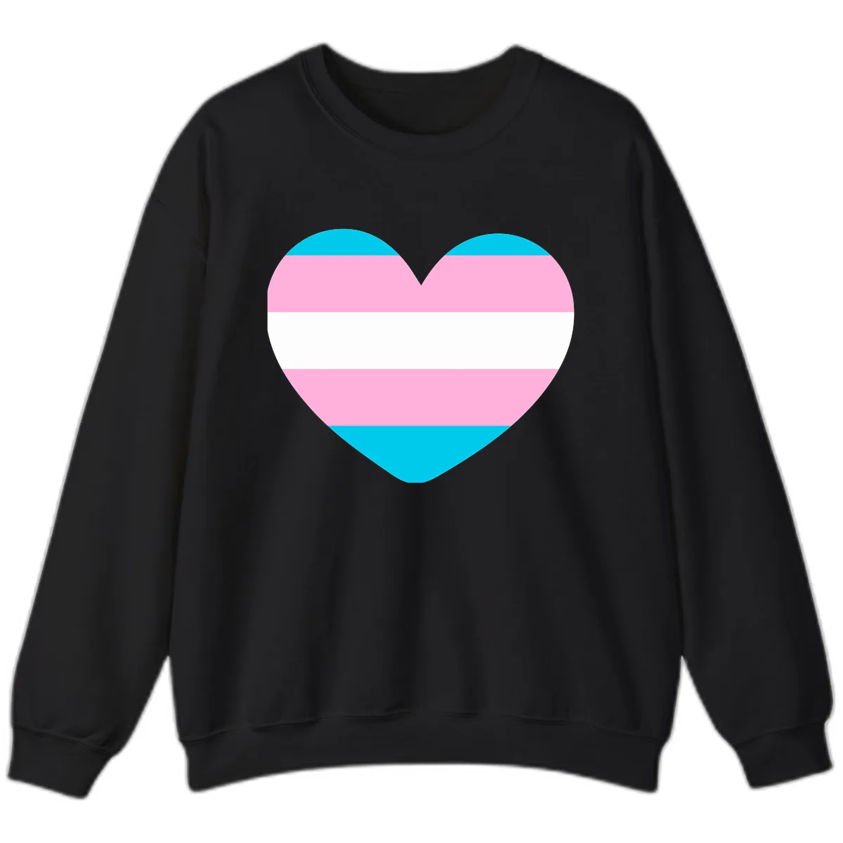 Transgender Pride Heart Sweatshirt in Black
