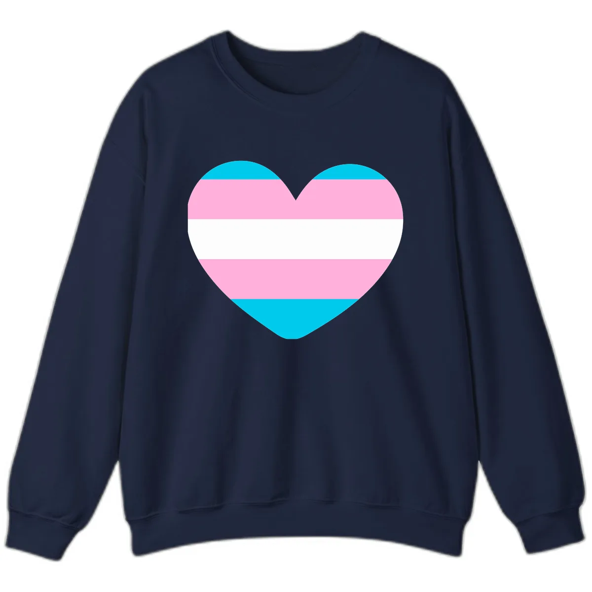 Transgender Pride Heart Sweatshirt in Navy