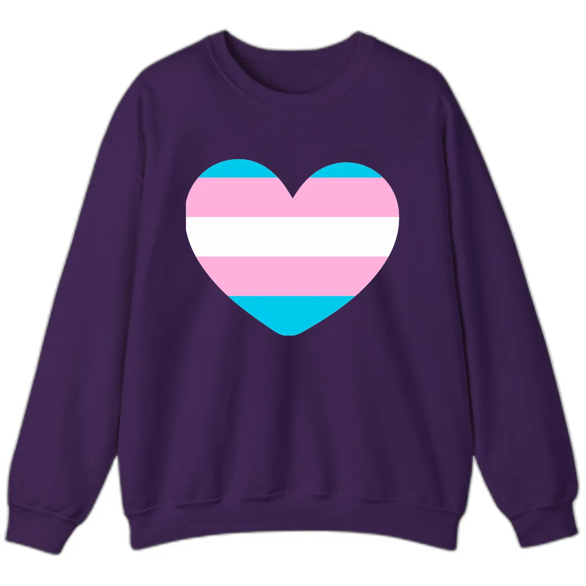 Transgender Pride Heart Sweatshirt in Purple