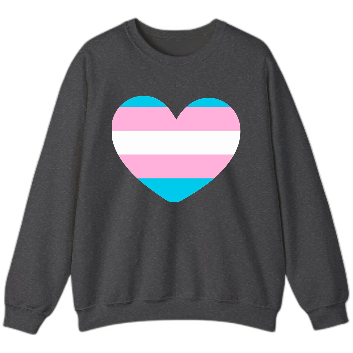 Transgender Pride Heart Sweatshirt in Dark Heather