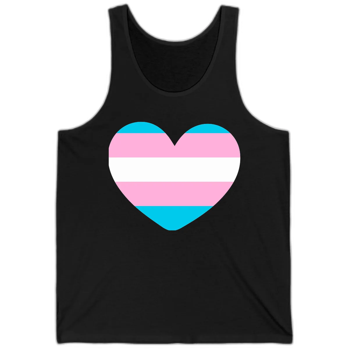 Transgender Pride Heart Tank in Black