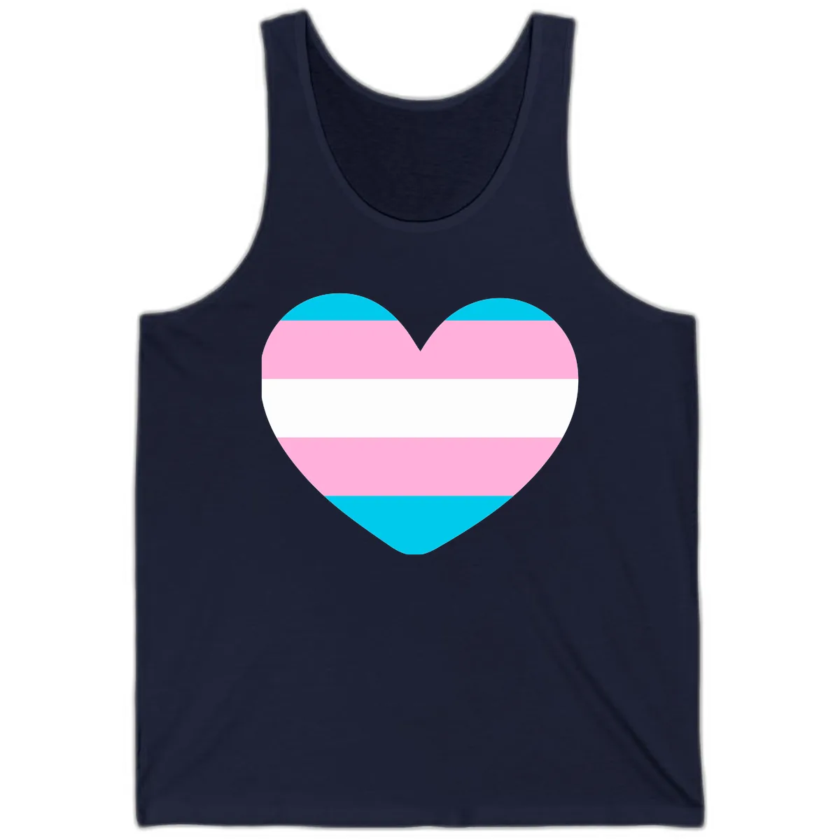 Transgender Pride Heart Tank in Navy