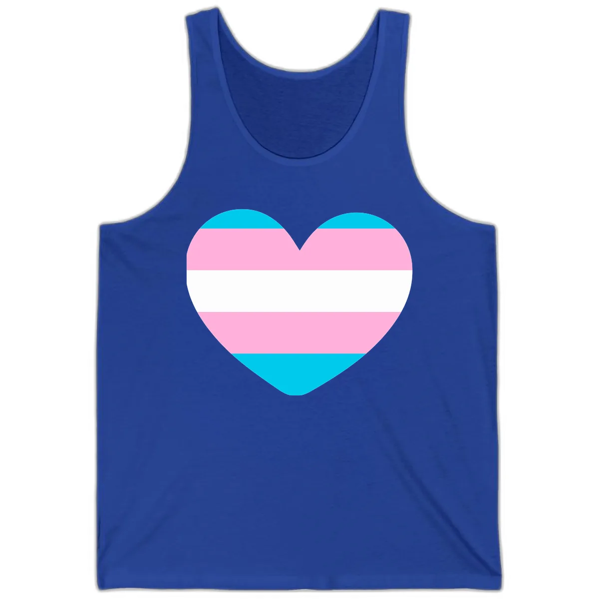 Transgender Pride Heart Tank in True Royal