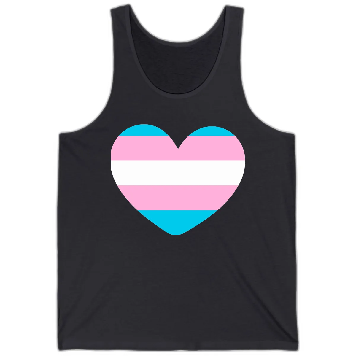 Transgender Pride Heart Tank in Dark Grey