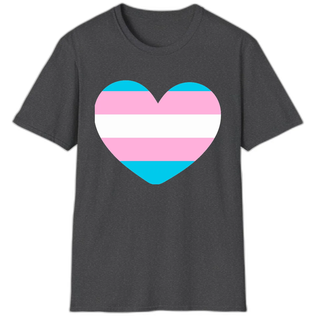 Transgender Pride Heart T-Shirt in Dark Heather