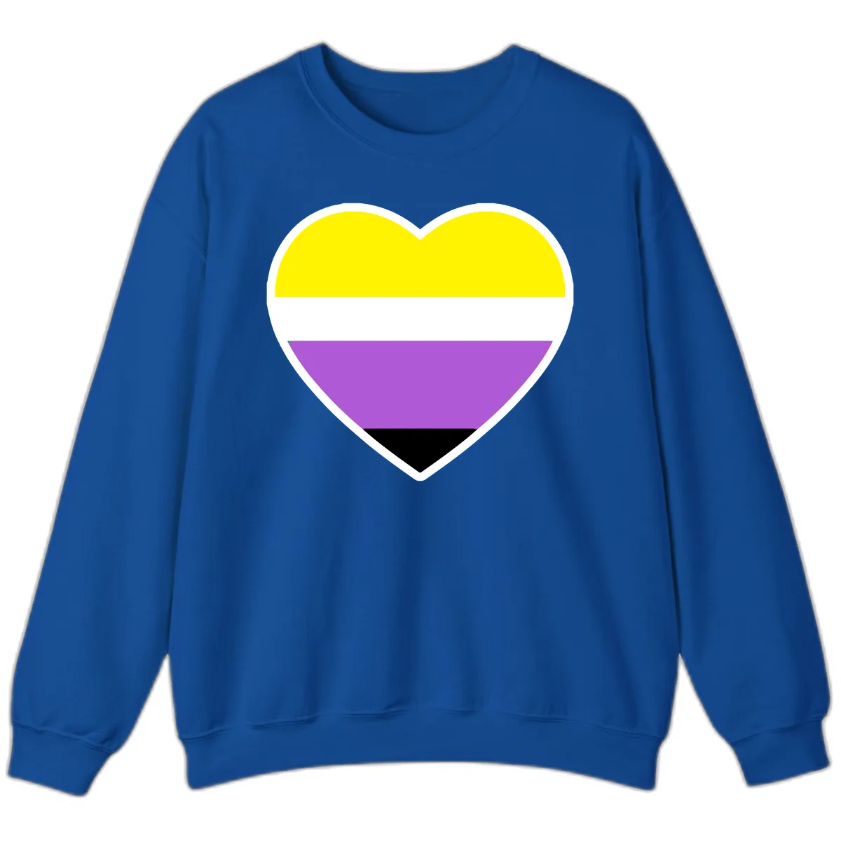 Nonbinary Pride Heart Flag Sweatshirt in Royal