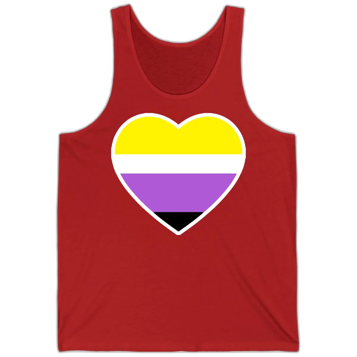 Nonbinary Pride Heart Flag Tank in Red