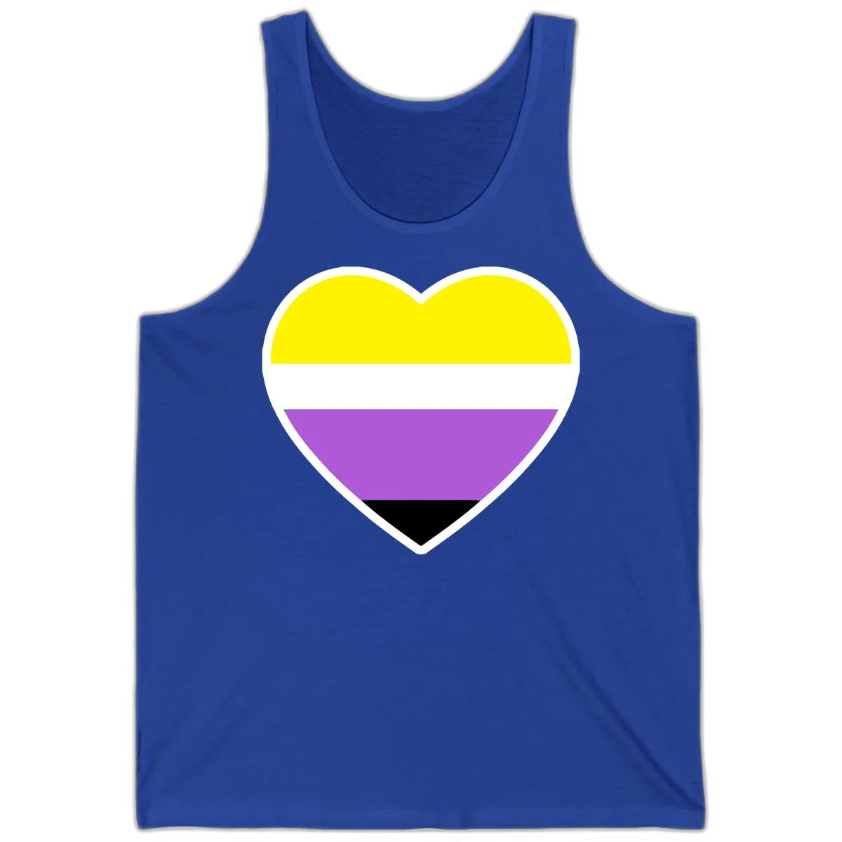 Nonbinary Pride Heart Flag Tank in True Royal