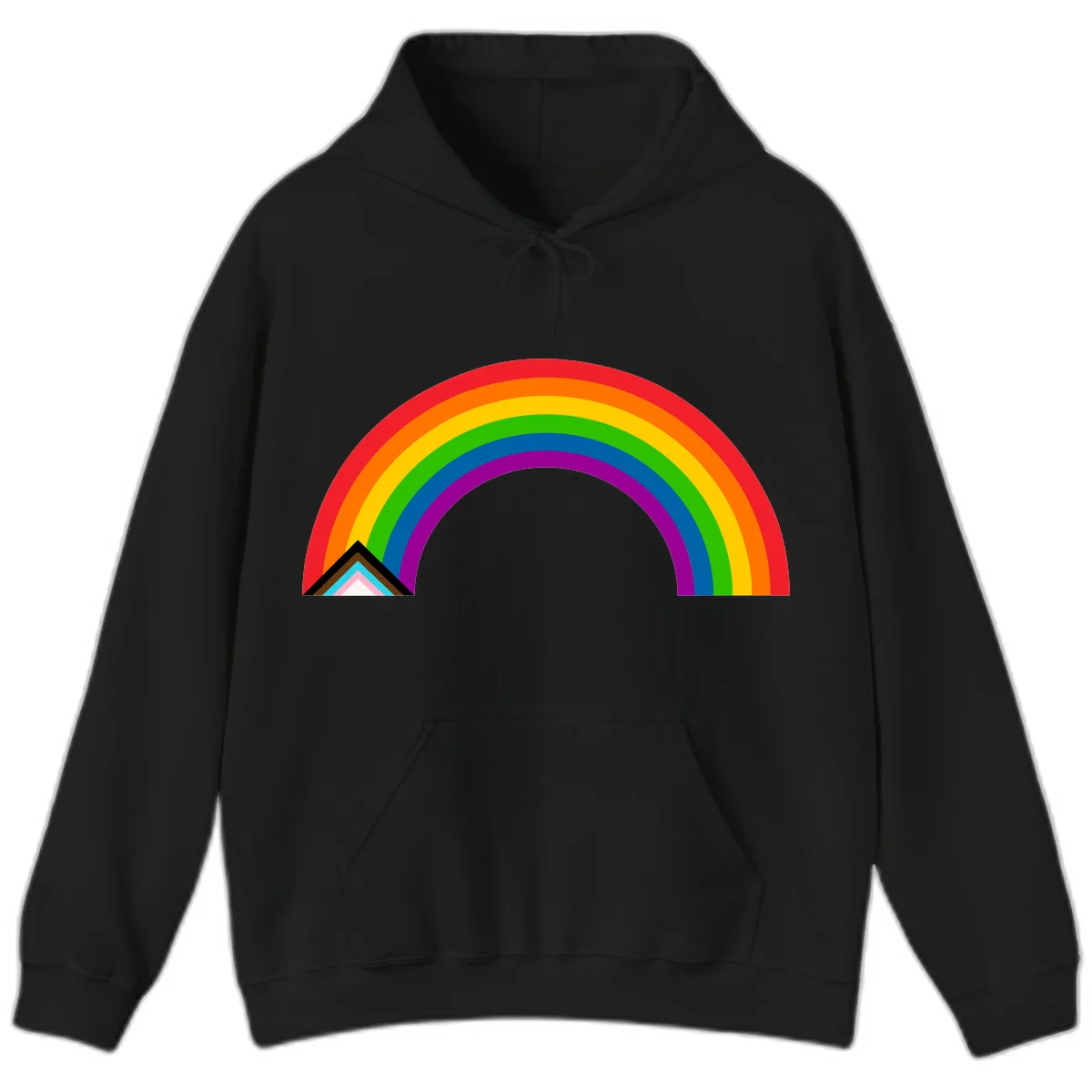 Classic Rainbow Pride Arc Hoodie in Black