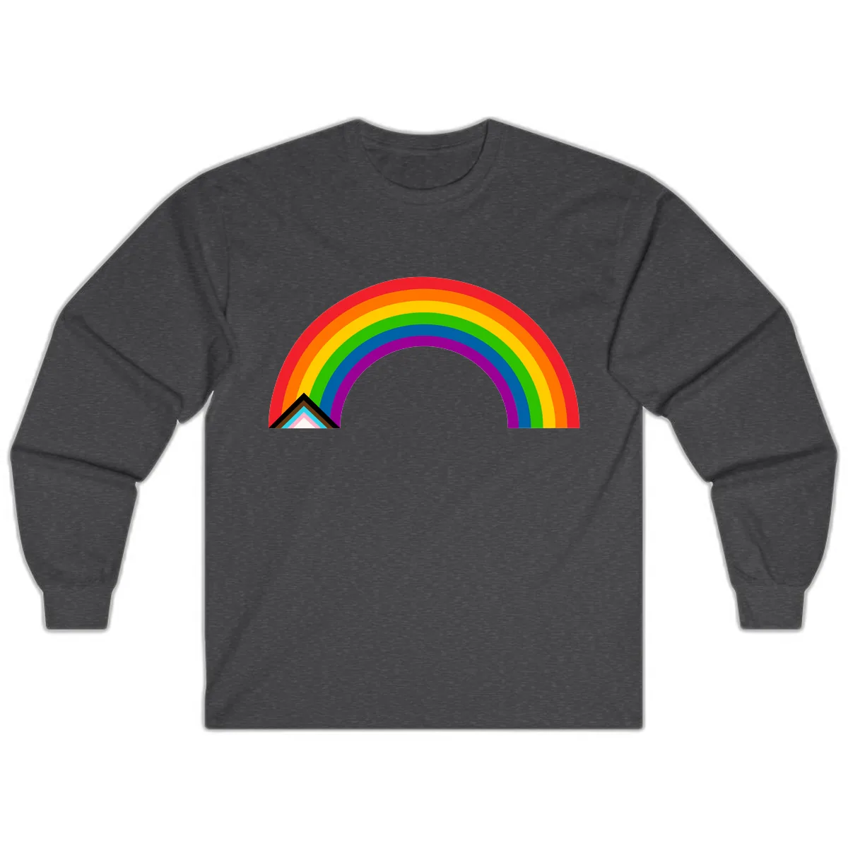 Classic Rainbow Pride Arc Long Sleeve in Dark Heather