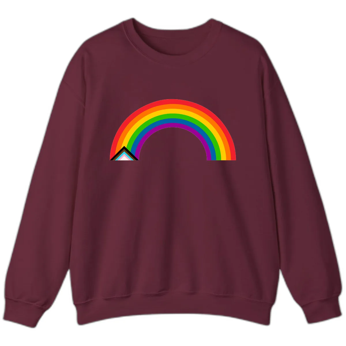 Classic Rainbow Pride Arc Sweatshirt in Maroon