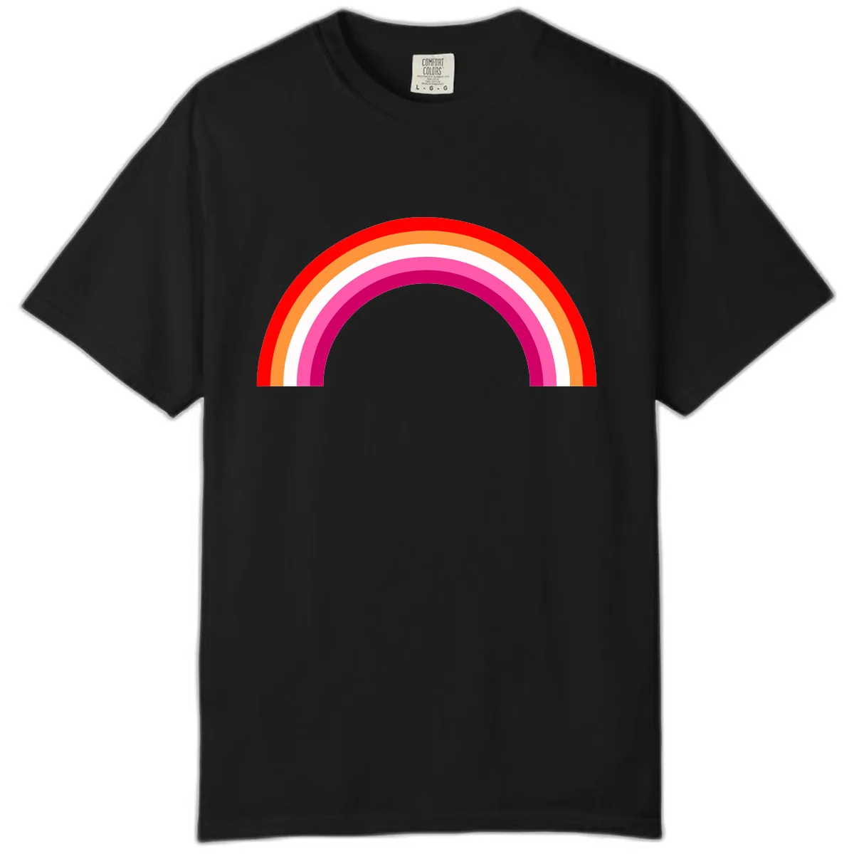 Colorful Rainbow Pride Arc Comfort Color in Black