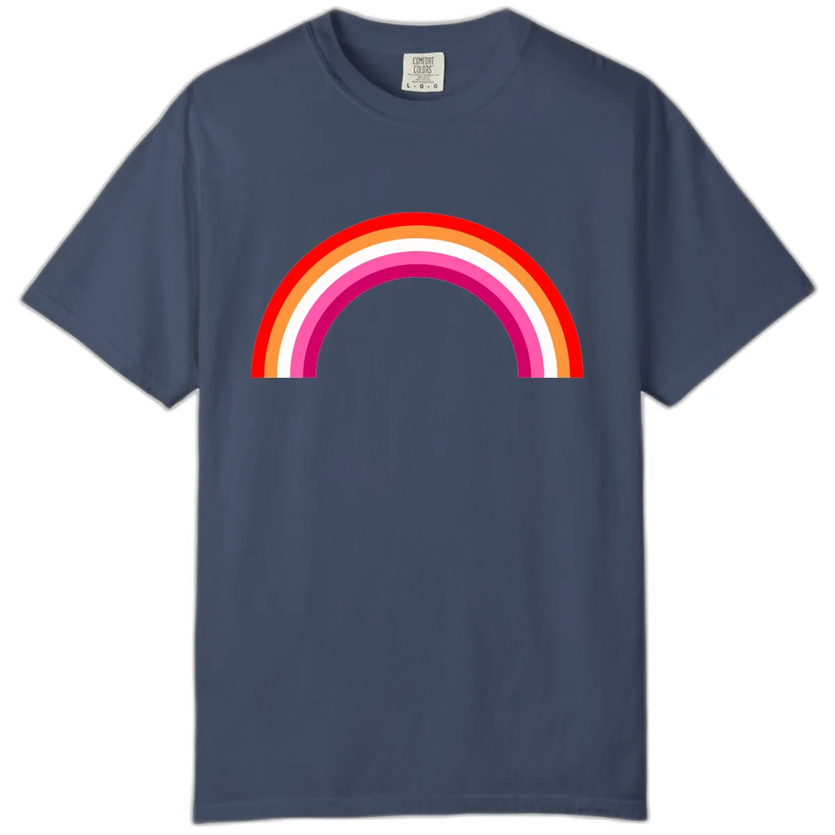 Colorful Rainbow Pride Arc Comfort Color in Midnight