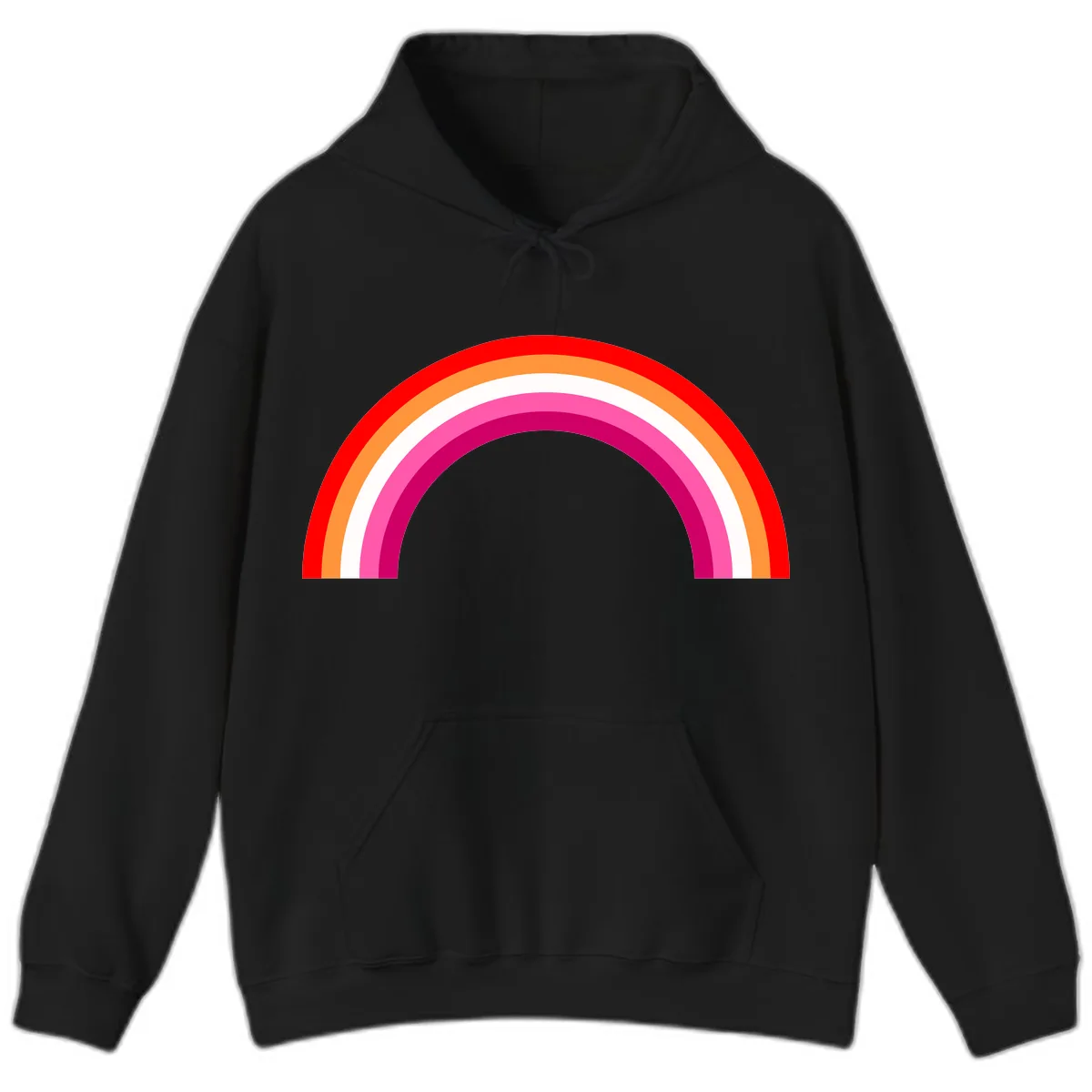 Colorful Rainbow Pride Arc Hoodie in Black