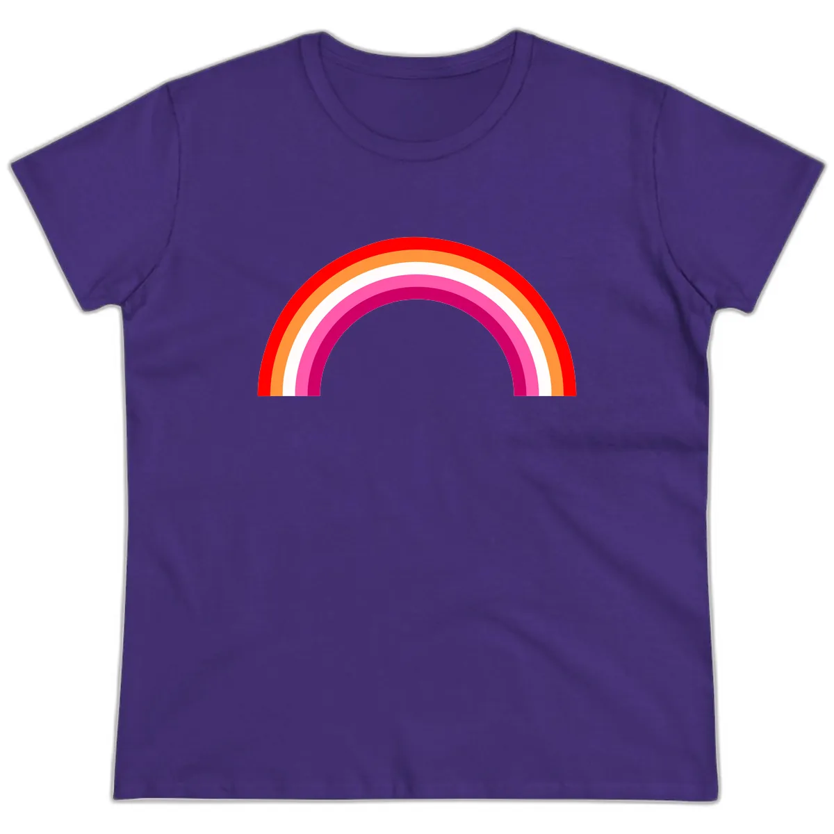 Colorful Rainbow Pride Arc Ladies Tee in Purple