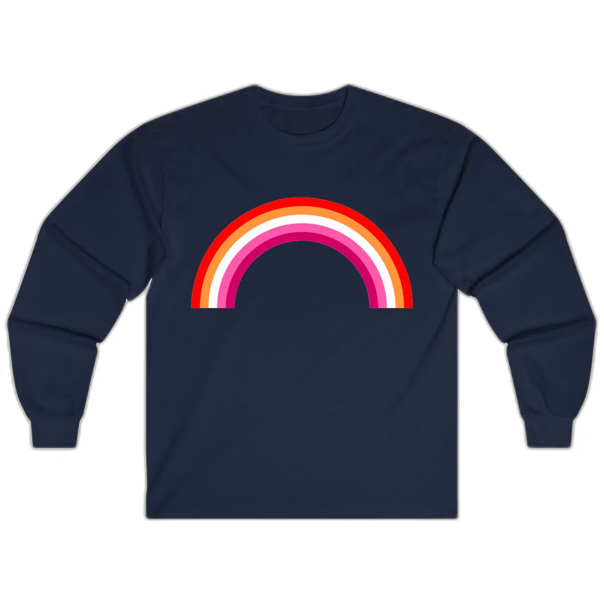 Colorful Rainbow Pride Arc Long Sleeve in Navy