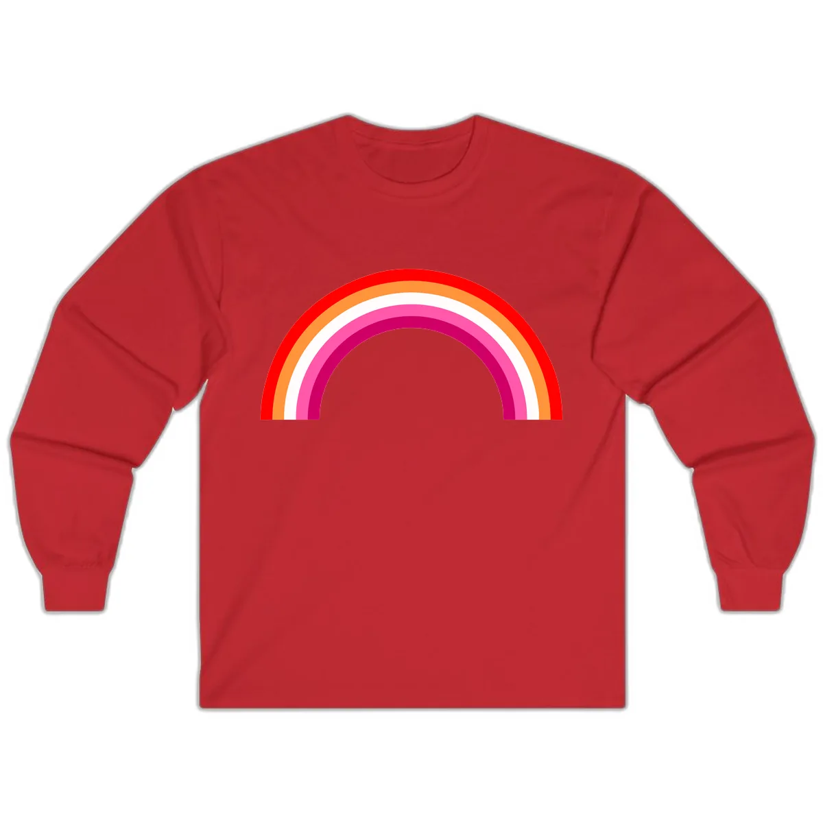 Colorful Rainbow Pride Arc Long Sleeve in Red