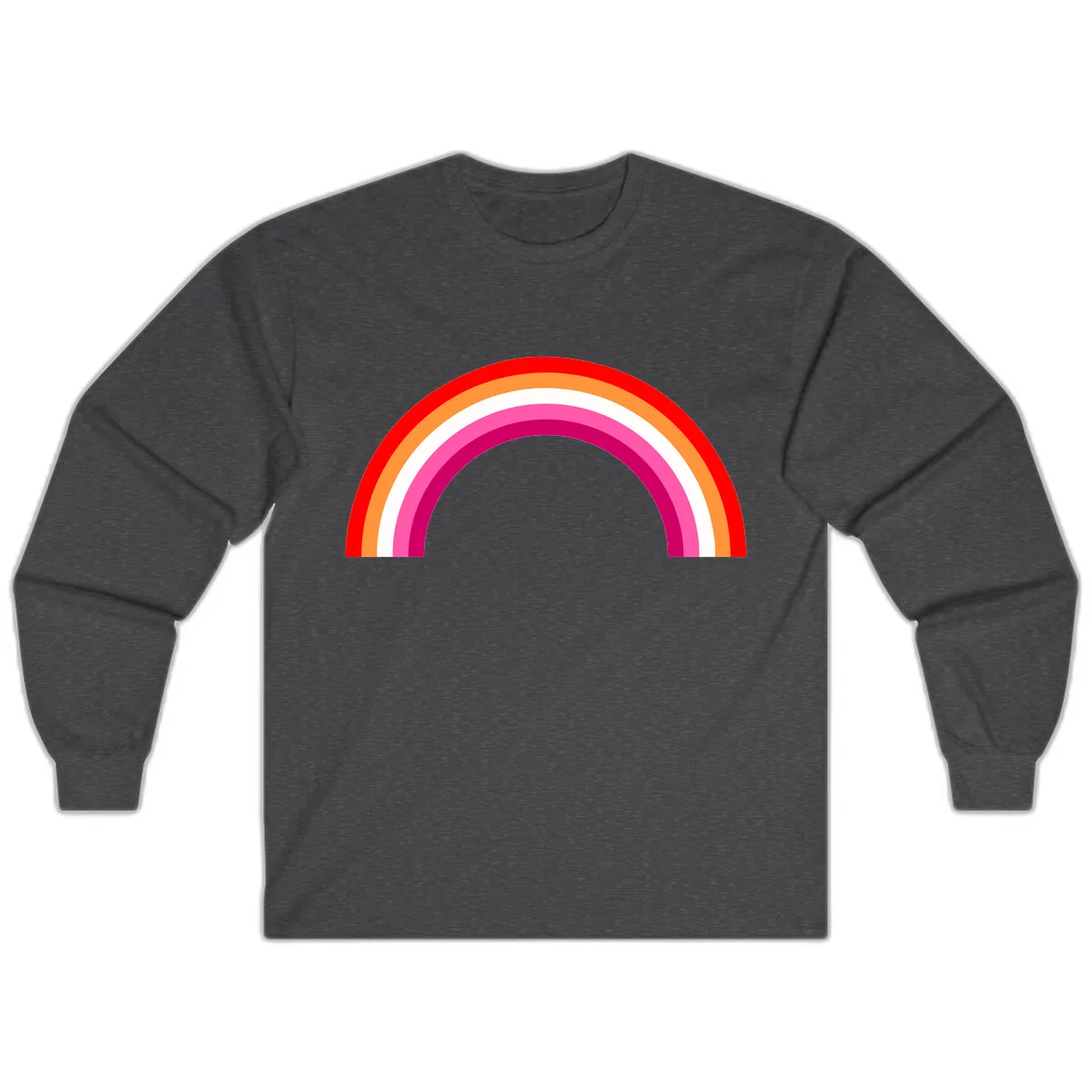 Colorful Rainbow Pride Arc Long Sleeve in Dark Heather