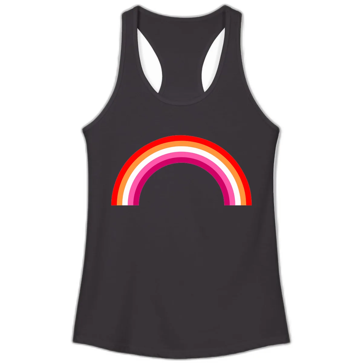 Colorful Rainbow Pride Arc Ladies Tank in Black