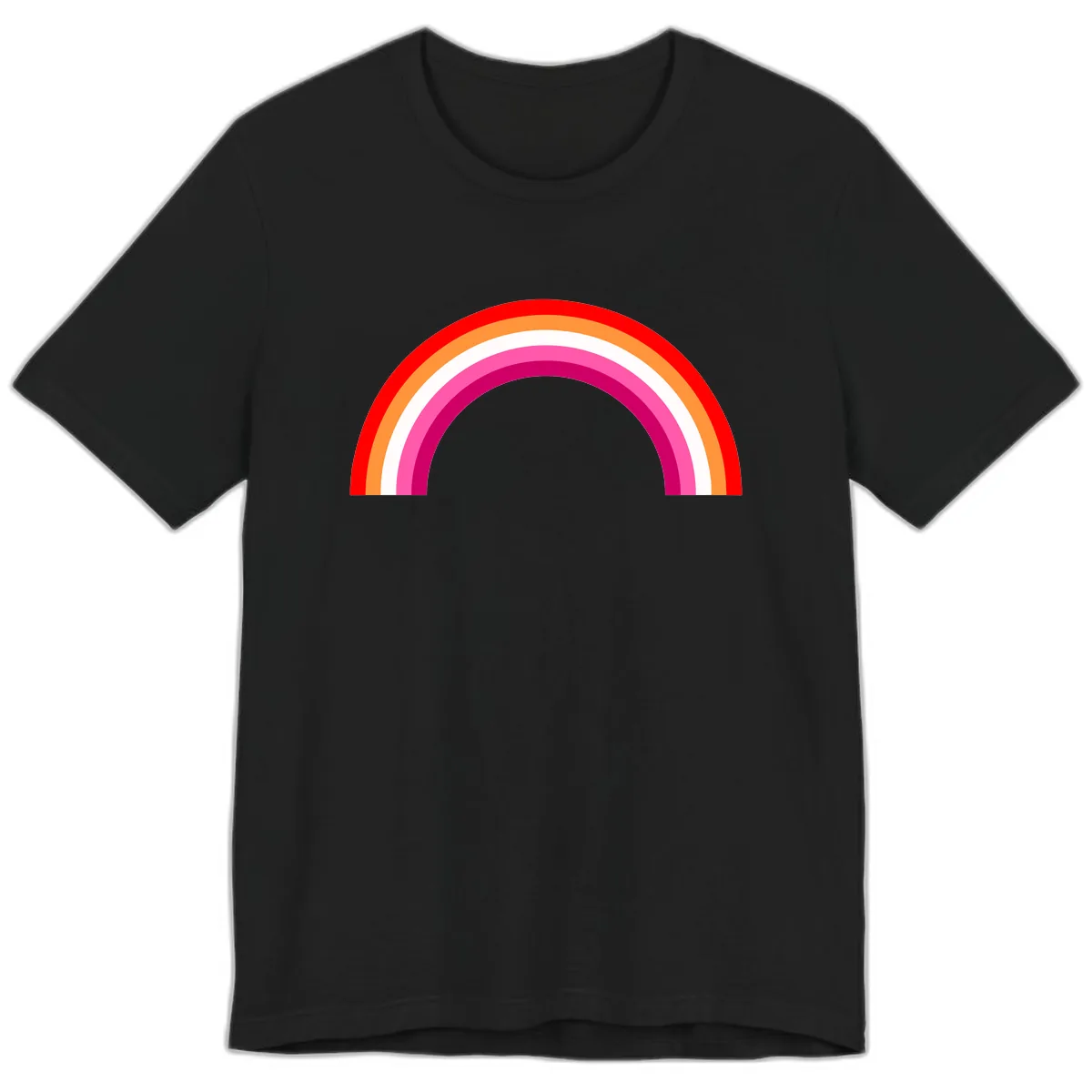 Colorful Rainbow Pride Arc Premium T-Shirt in Black