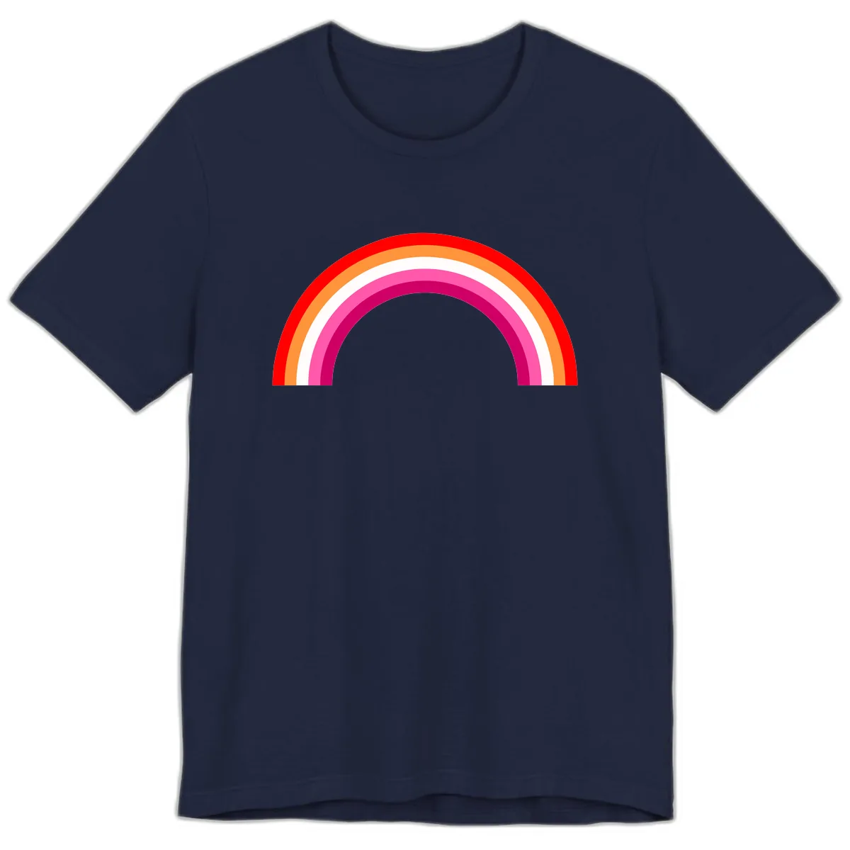 Colorful Rainbow Pride Arc Premium T-Shirt in Navy
