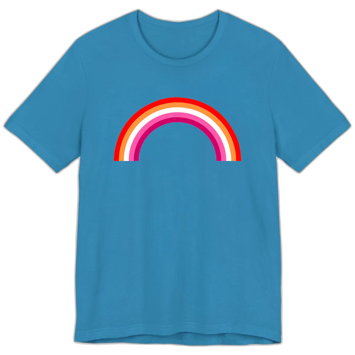 Colorful Rainbow Pride Arc Premium T-Shirt in Aqua