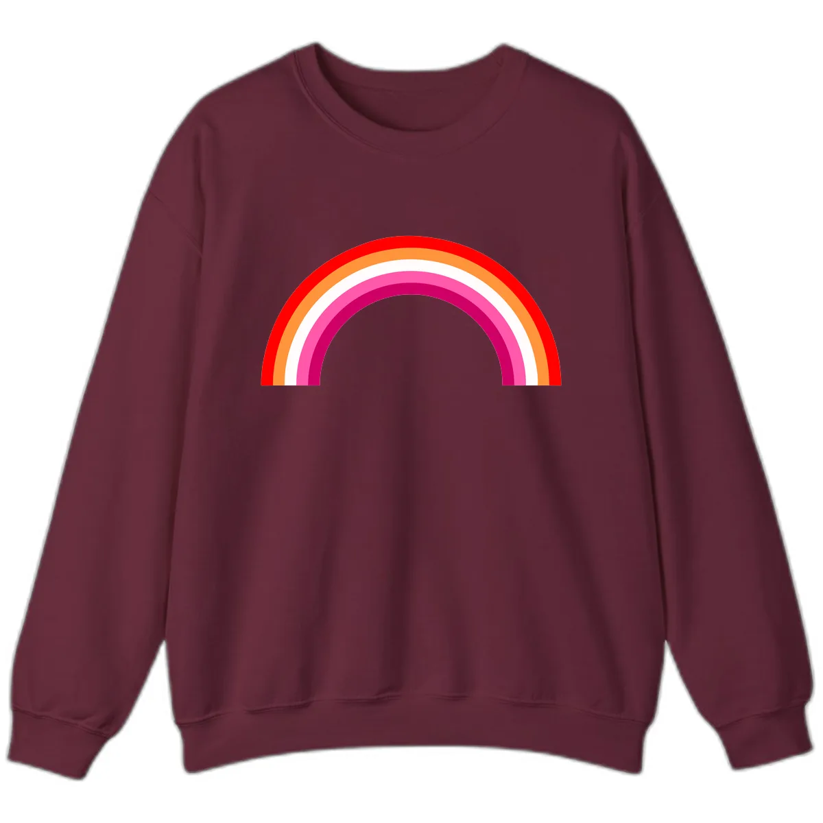 Colorful Rainbow Pride Arc Sweatshirt in Maroon
