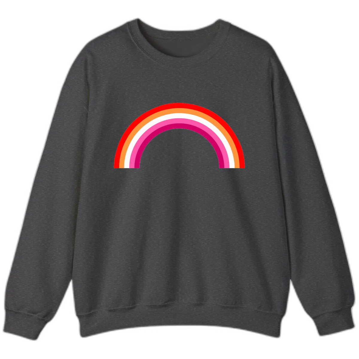 Colorful Rainbow Pride Arc Sweatshirt in Dark Heather
