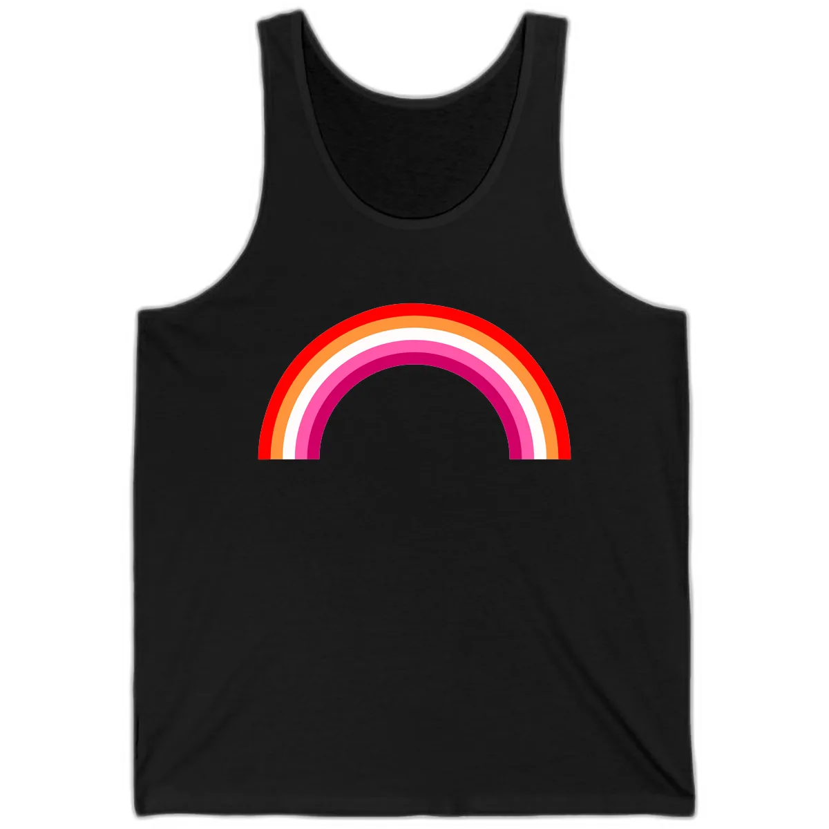 Colorful Rainbow Pride Arc Tank in Black