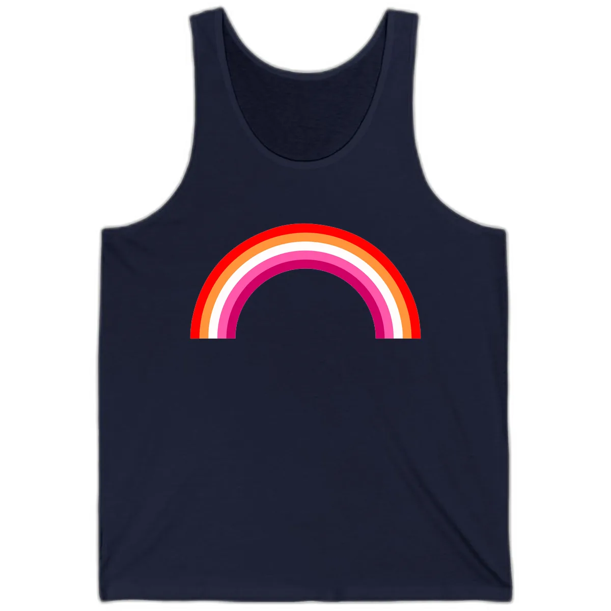Colorful Rainbow Pride Arc Tank in Navy
