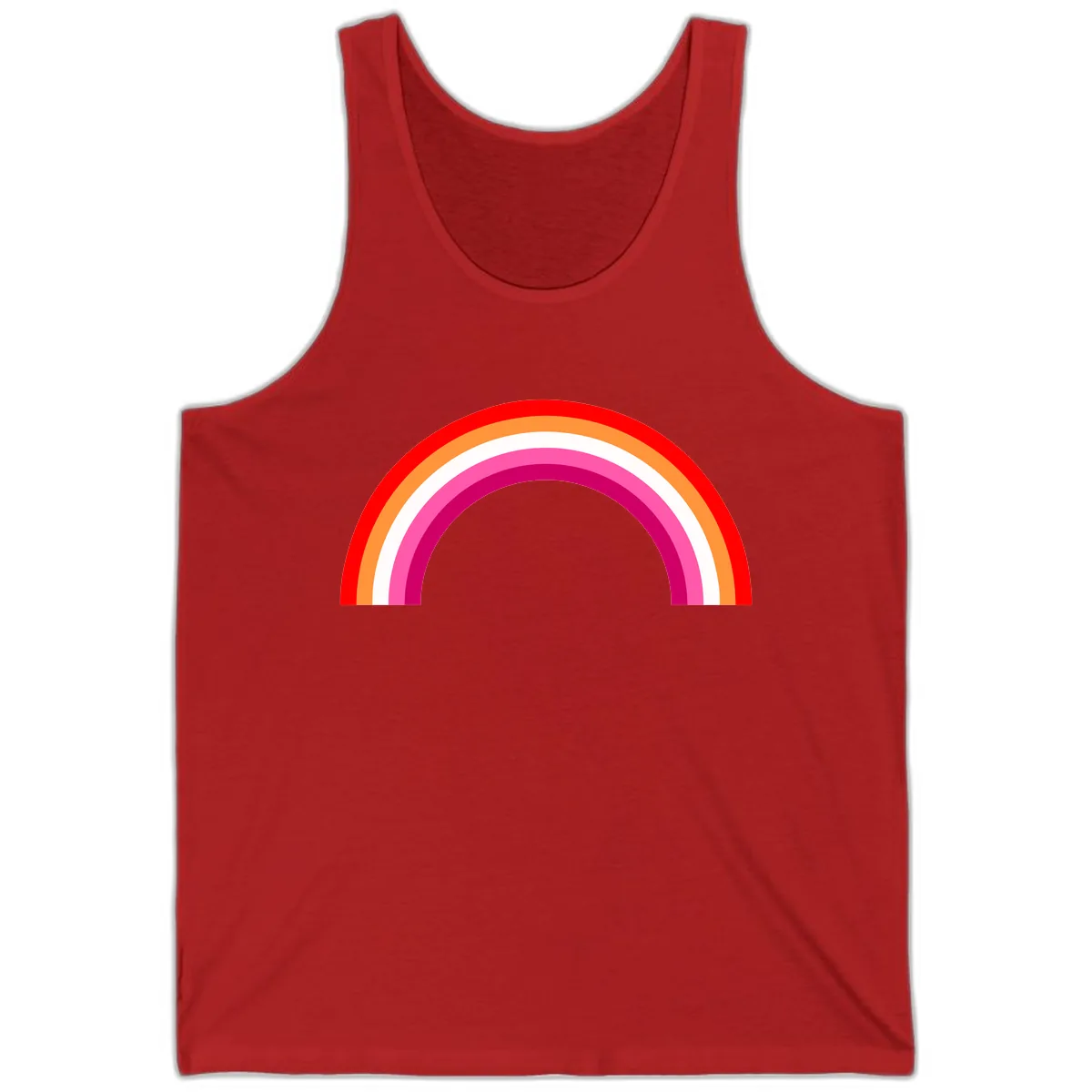 Colorful Rainbow Pride Arc Tank in Red