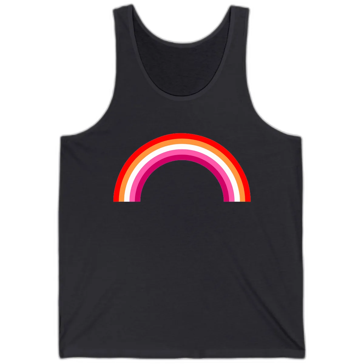 Colorful Rainbow Pride Arc Tank in Dark Grey